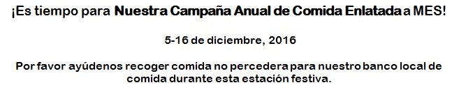 MES Canned Food Drive Spanish