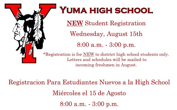 New student registration YHS