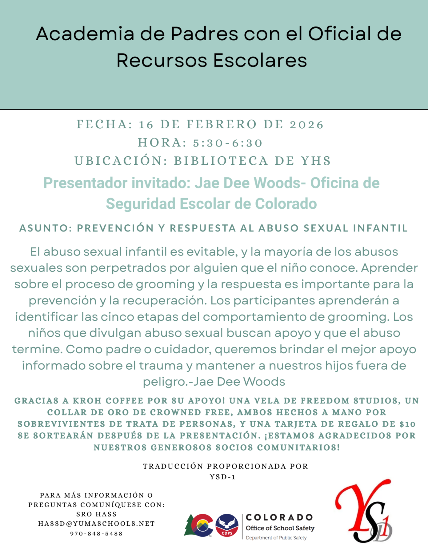 SRO Parent Academy Translated