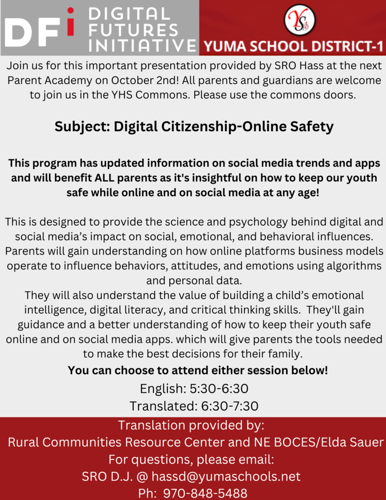 SRO Parent Academy English