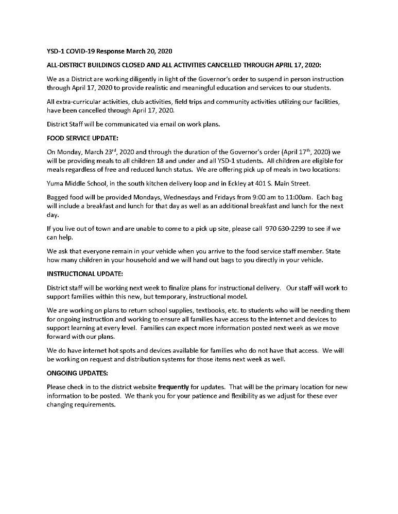 COVID-19 March 20, 2020